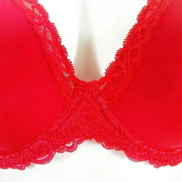 36D Paramour Vivien Plunge Contour UW Bra Tango Red NWT - Picture 13 of 16